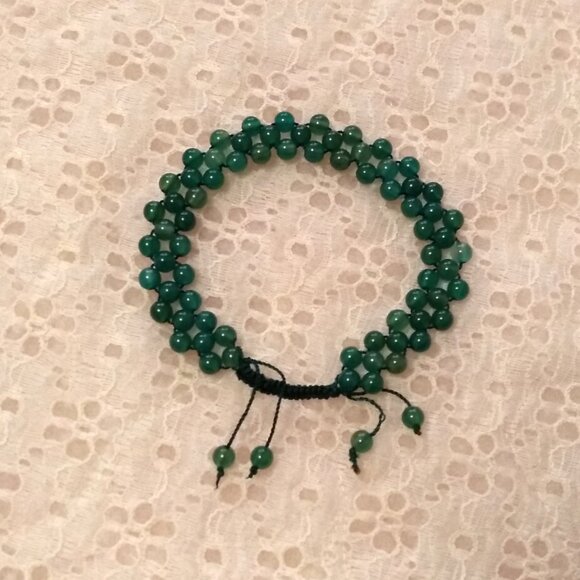 New Natural Green Agate Mini Beads Size 4mm Handmade Bracelet - Picture 4 of 7
